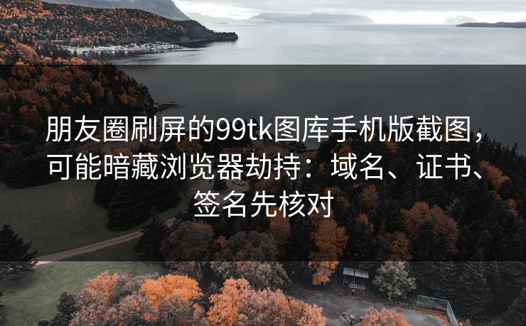 朋友圈刷屏的99tk图库手机版截图，可能暗藏浏览器劫持：域名、证书、签名先核对