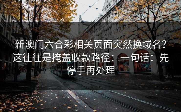 新澳门六合彩相关页面突然换域名？这往往是掩盖收款路径：一句话：先停手再处理
