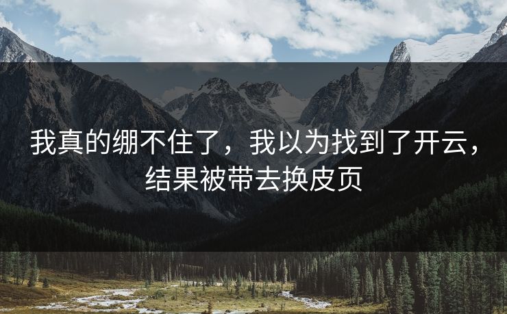 我真的绷不住了，我以为找到了开云，结果被带去换皮页