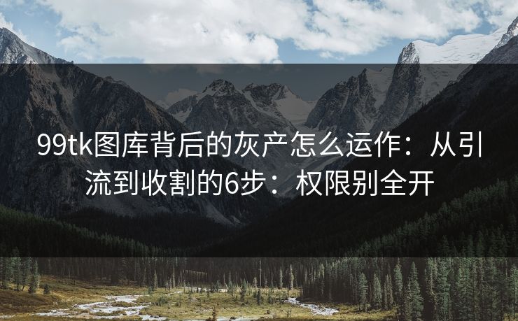 99tk图库背后的灰产怎么运作：从引流到收割的6步：权限别全开