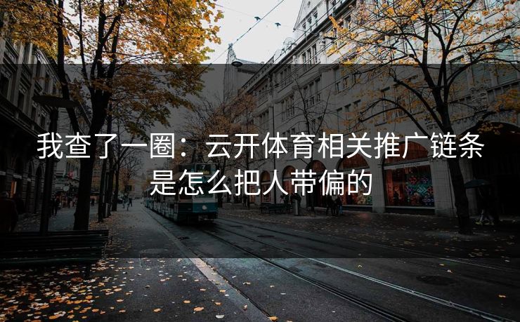 我查了一圈：云开体育相关推广链条是怎么把人带偏的