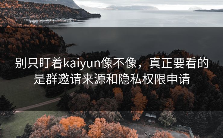 别只盯着kaiyun像不像,真正要看的是群邀请来源和隐私权限申请 别只盯着kaiyun像不像,真正要看的是群邀请来源和隐私权限申请